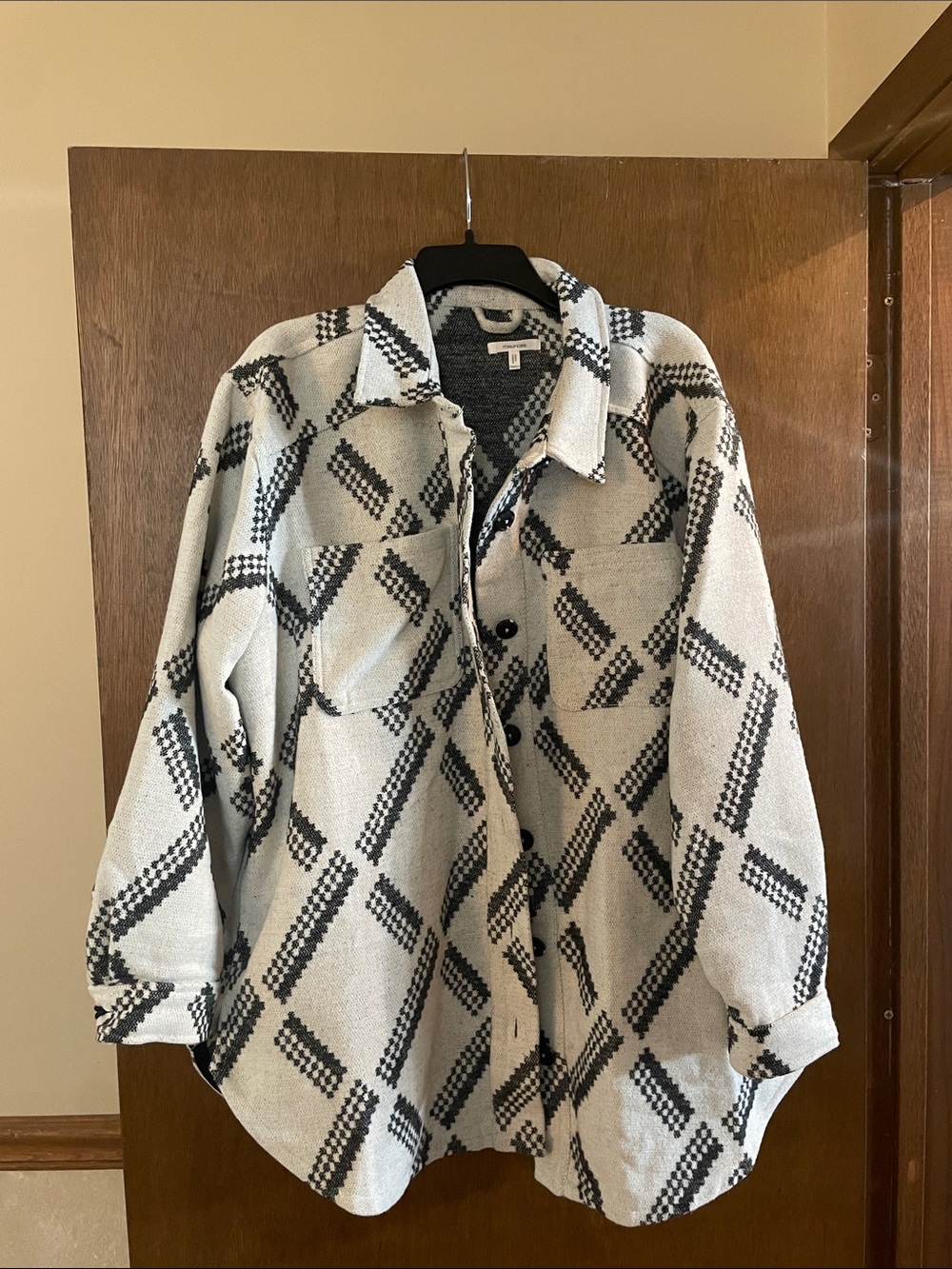Maurices Black and White Geometric Shacket
